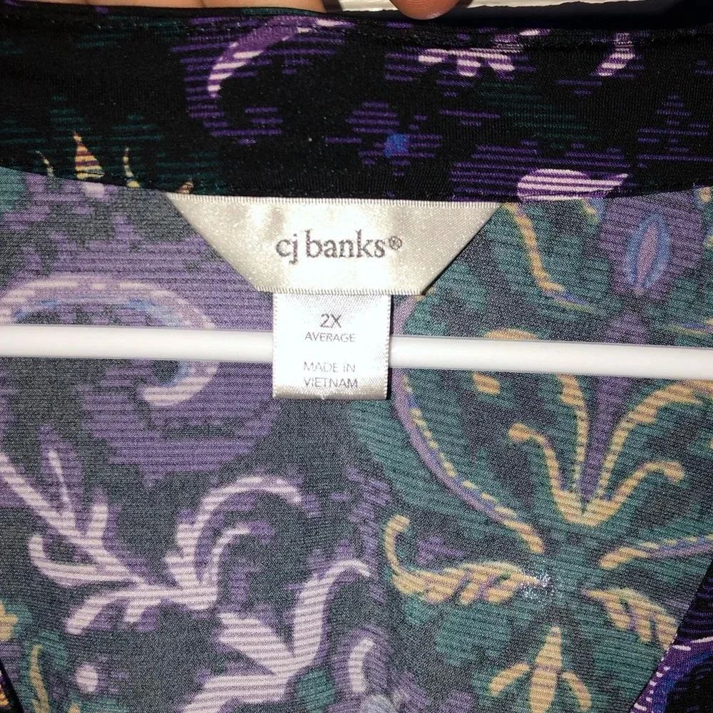 NWT Women’s Plus Size CJ banks Cardigan- Size 2X - Black Paisley - Long Sleeve - Picture 4 of 5